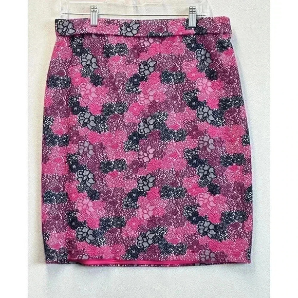 41 Hawthorn Women's Size‎ Large Pink Multicolor Floral Knee Length Skirt - Picture 1 of 7